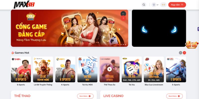 Giao diện hướng dẫn Max88